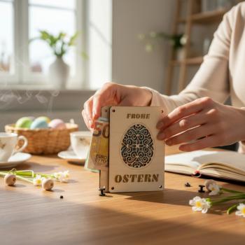 Geld Geschenkkarte zu Ostern: Stilvolle Geldgeschenke - Holzkarte - personalisiert – Die perfekte Geschenkidee für deine Liebsten!